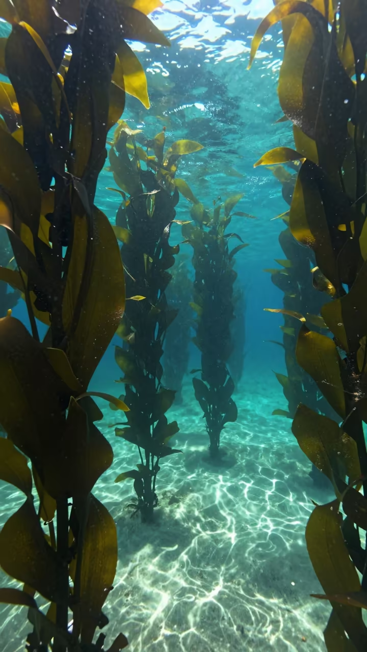 Kelp Forest in Sicily Underwater Light in through a forest of kelp fronds in Sicily