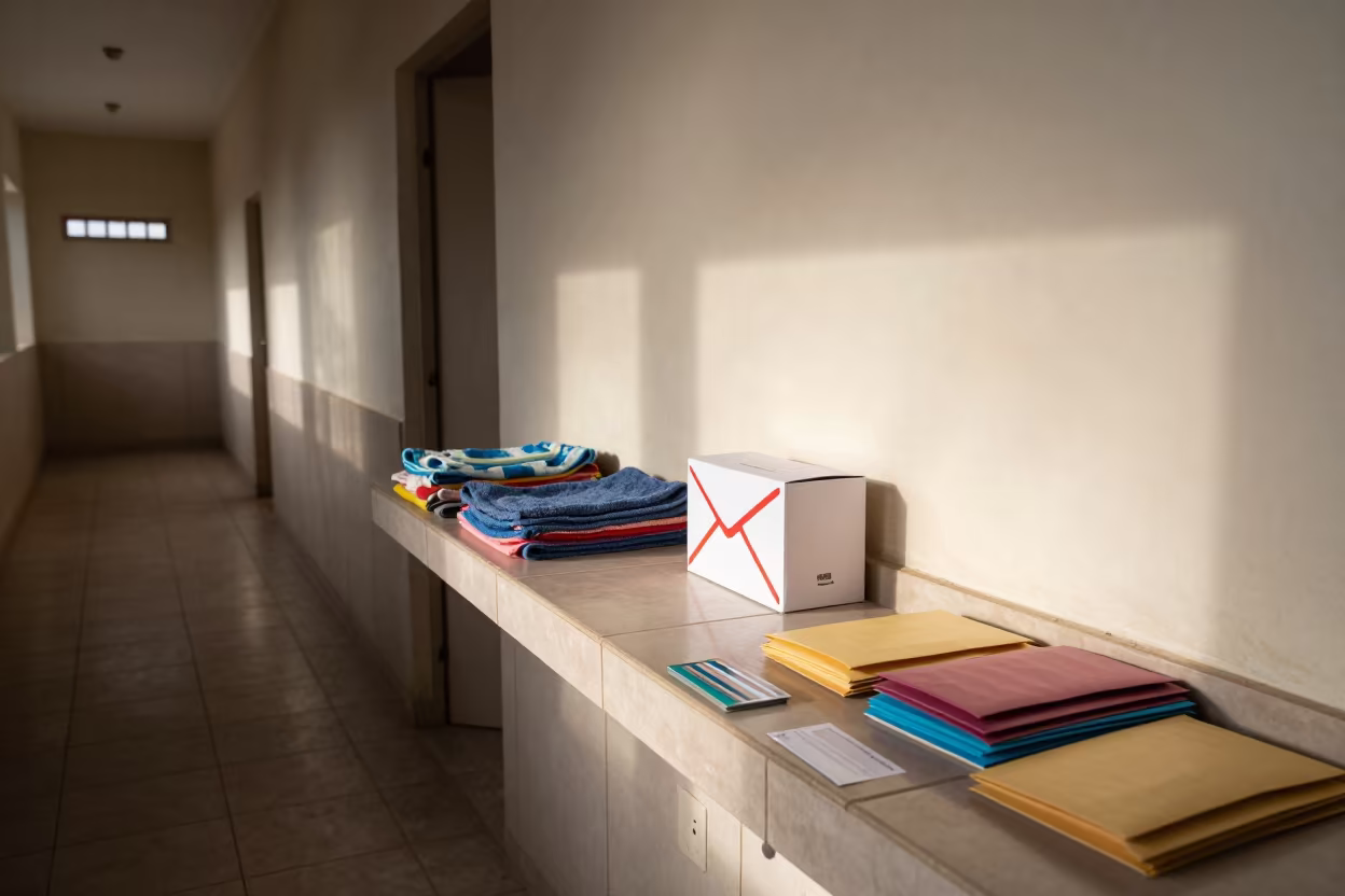 Kennel Boarding Envelope Box in Arusha Corridor in in a boarding kennel corridor near Arusha