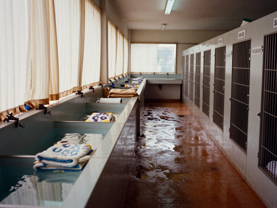 Kennel Corridor Suites with Monsoon Light in inside a fish bagging counter zone in Naypyidaw