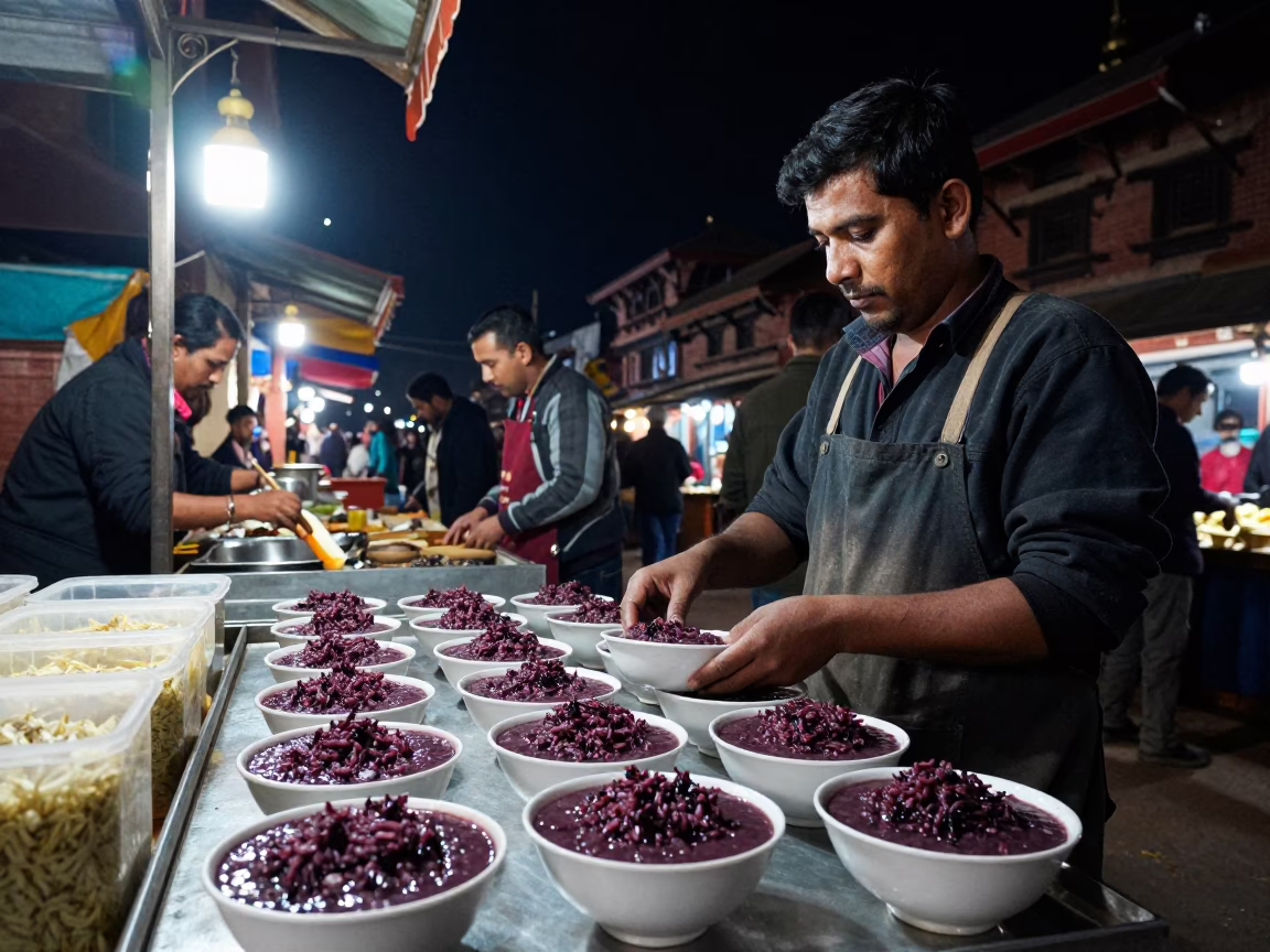 Ketan Hitam at Midnight Light in Kathmandu in in Kathmandu, Nepal