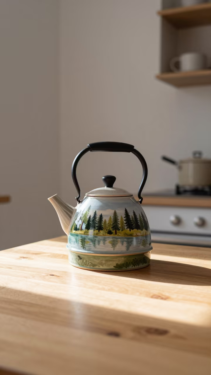 Kettle Lake in Sibiu Kitchen Morning Light in in a cozy kitchen in Sibiu