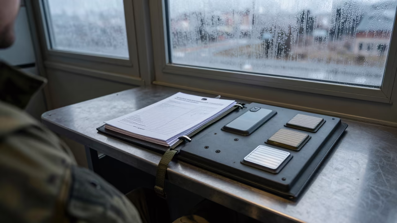 Key Control Binder in Mersin Command Post Dawn in inside a command post in Mersin