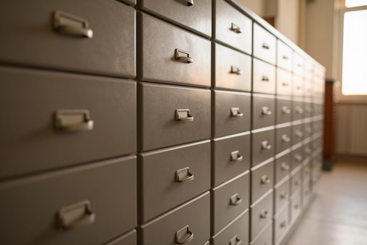 Key Drawer Locker in Late Autumn Night in inside a fitting room corridor in Kufa