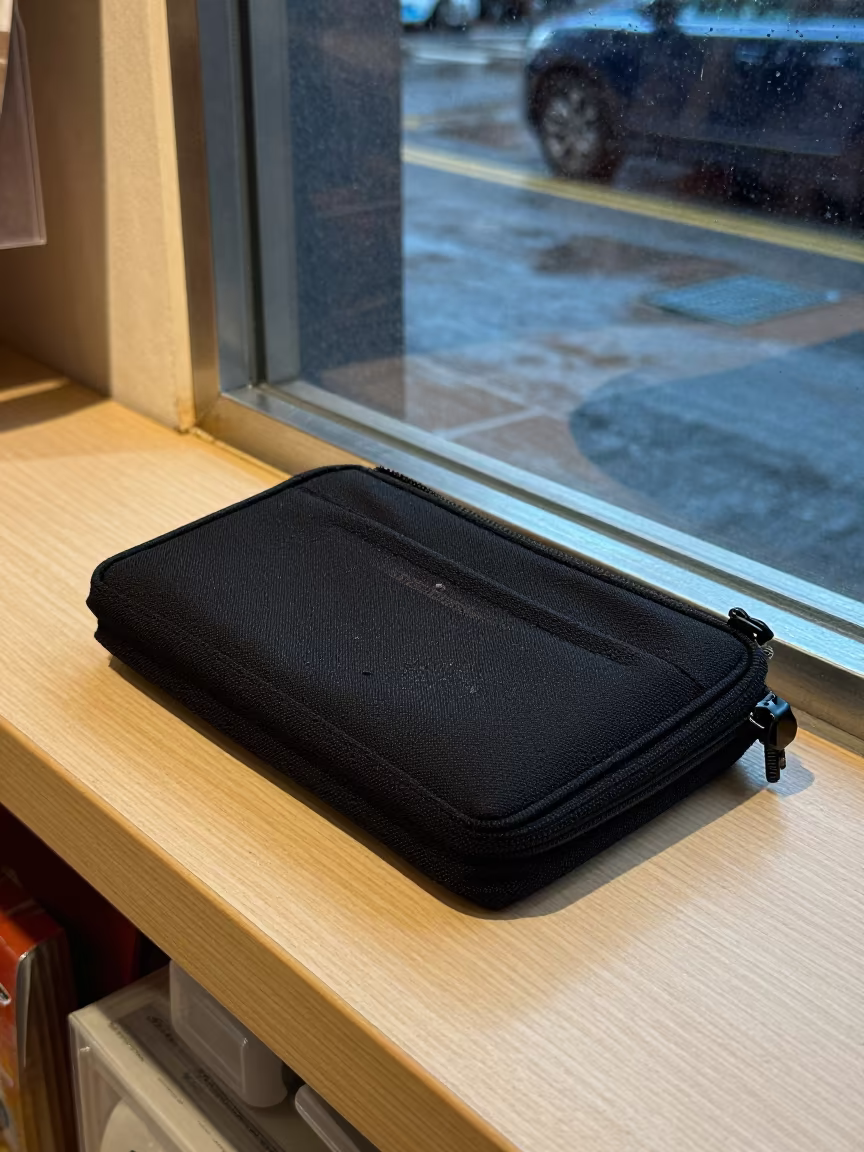 Key Pouch on Counter in Kowloon Store in inside a storefront prepared for opening in Kowloon City, Hong Kong