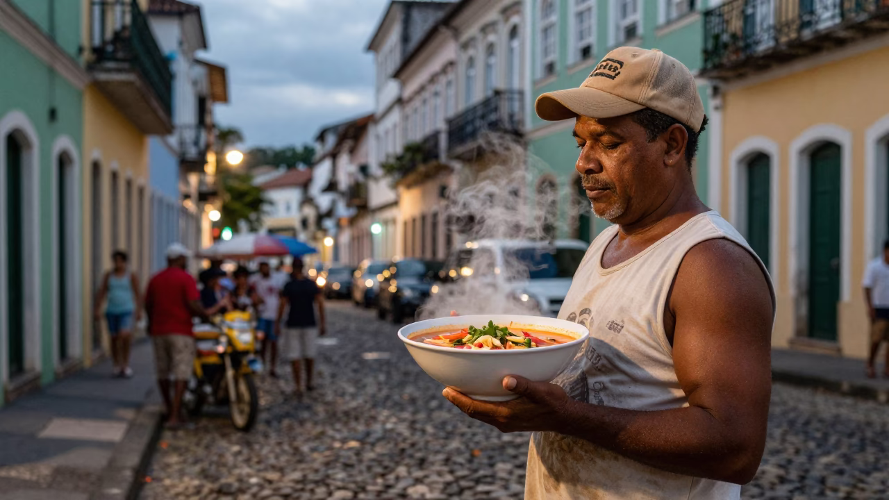 Kha Gai in Salvador at As City Lights Begin To Glow in in Salvador, Brazil