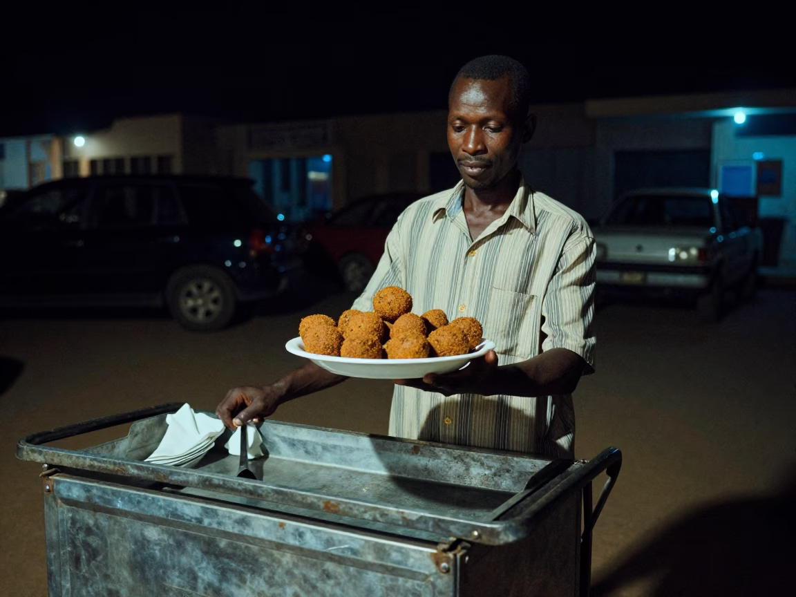 Kibbeh Plate in Dakar at Deep In The Night Light in in Dakar, Senegal