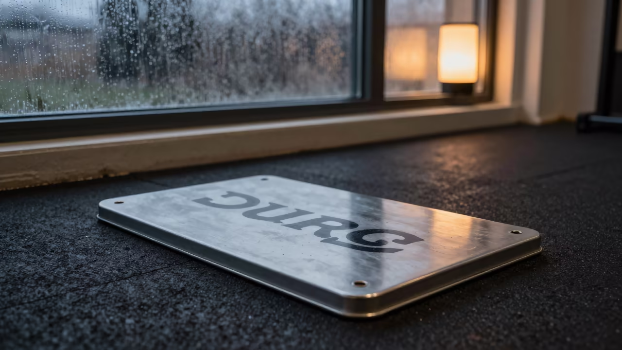 Kickboard Stencil Tin in Durg Strength Room in inside a strength room in Durg