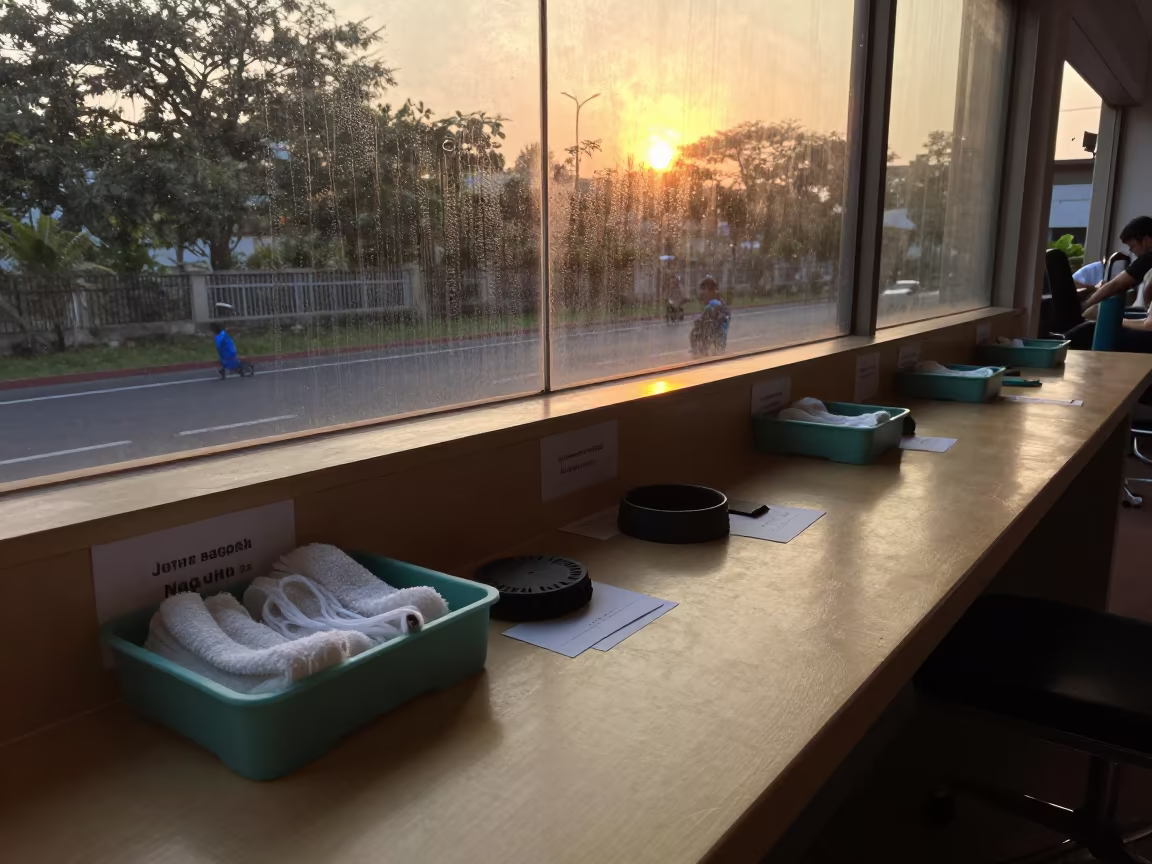 Kids Club Label Tray at Nagpur Gym Check-In Desk in at a gym check-in desk in Nagpur