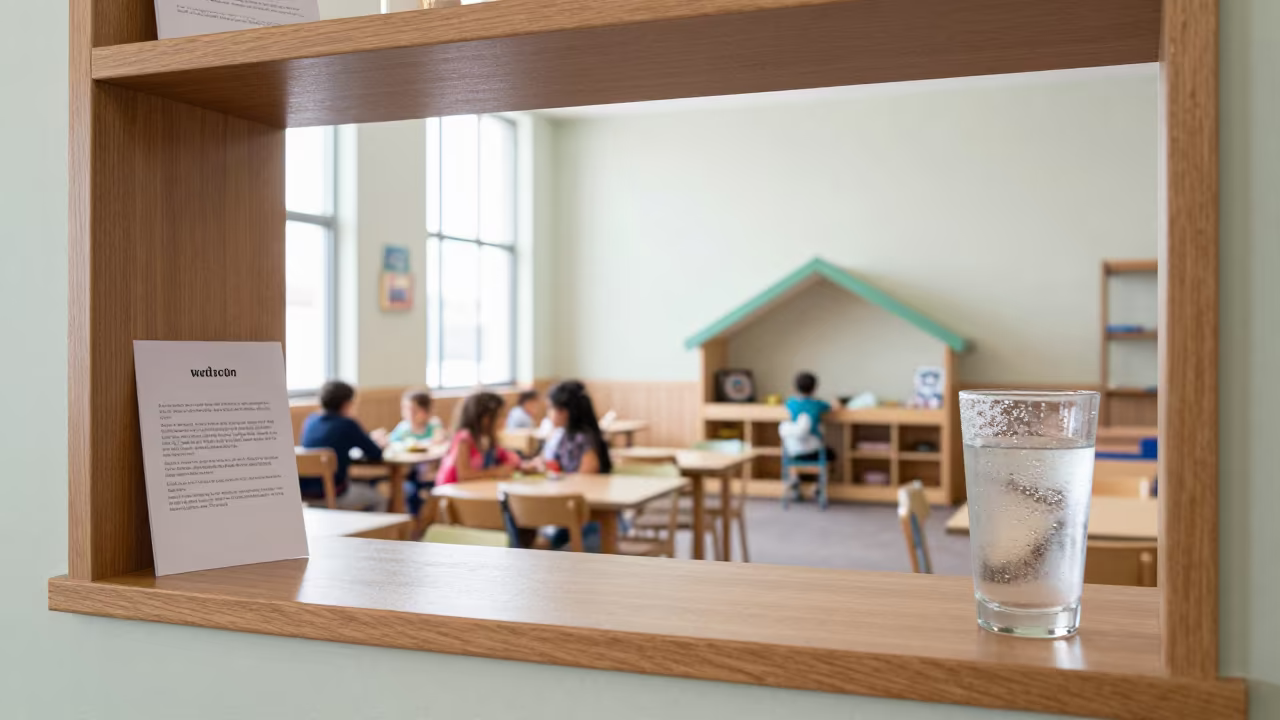 Kids Club Waiver Shelf Banquet Hall Salvador in inside a banquet hall before service near Salvador