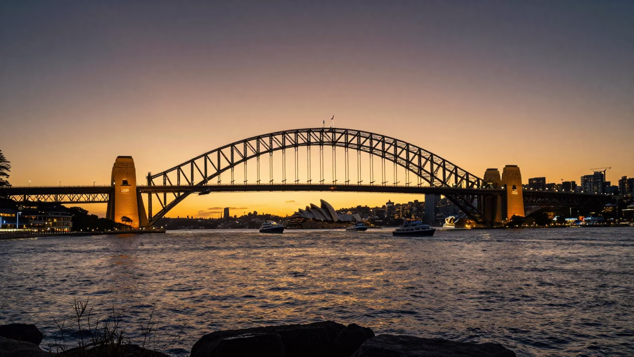 Kirribilli in Sydney at Sunset Light in in Sydney, New South Wales, Australia