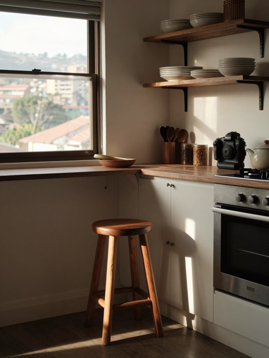 Kitchen Corner in Medellin at The Late Morning Light in in Medellin, Colombia
