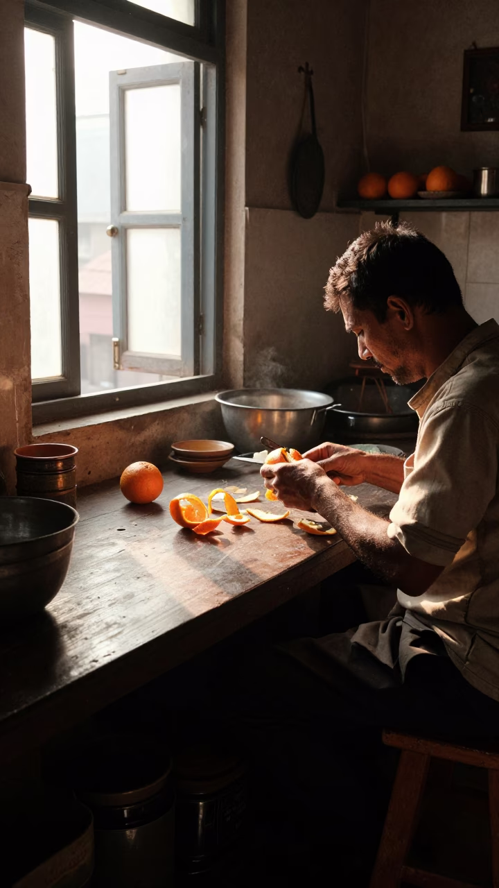 Kitchen Corner just after sunrise in Kathmandu in in Kathmandu, Nepal