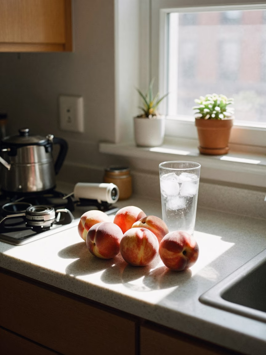 Kitchen Counter at Bright Midmorning Light in Boston in in Boston, Massachusetts, United States