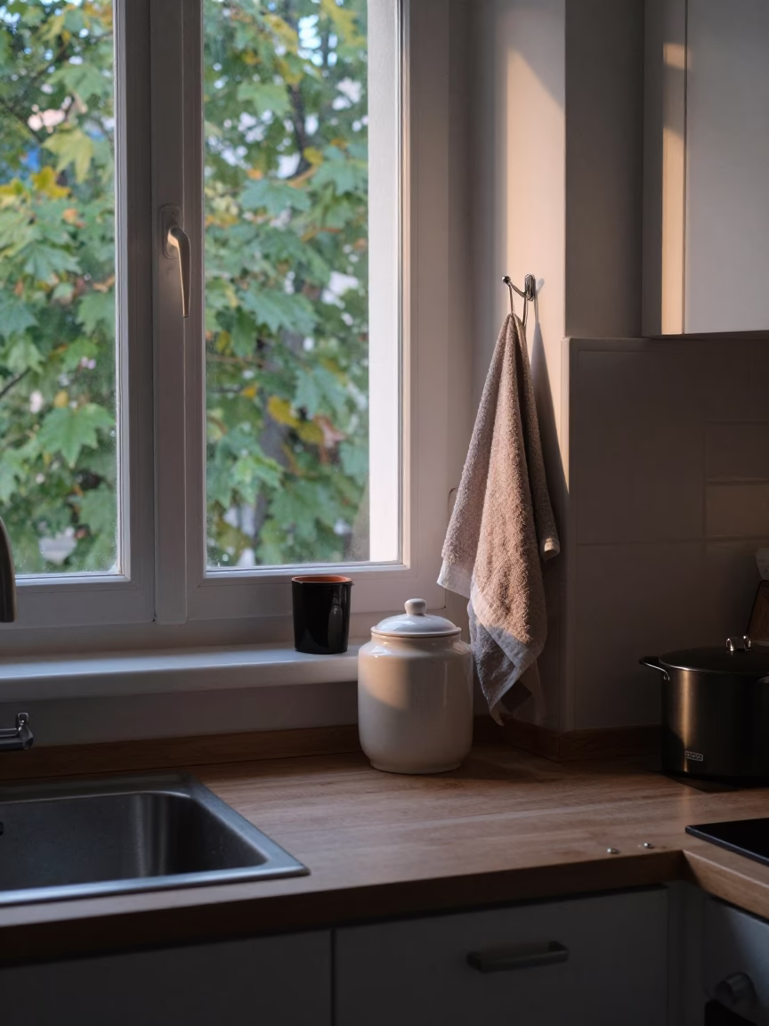 Kitchen Counter at Evening Light in Berlin in in Berlin, Germany