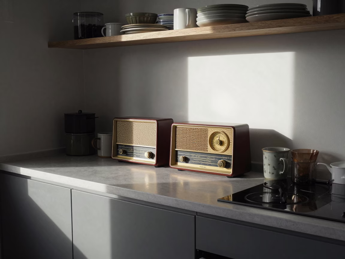 Kitchen Counter at The Early Afternoon Light in London in in London, United Kingdom