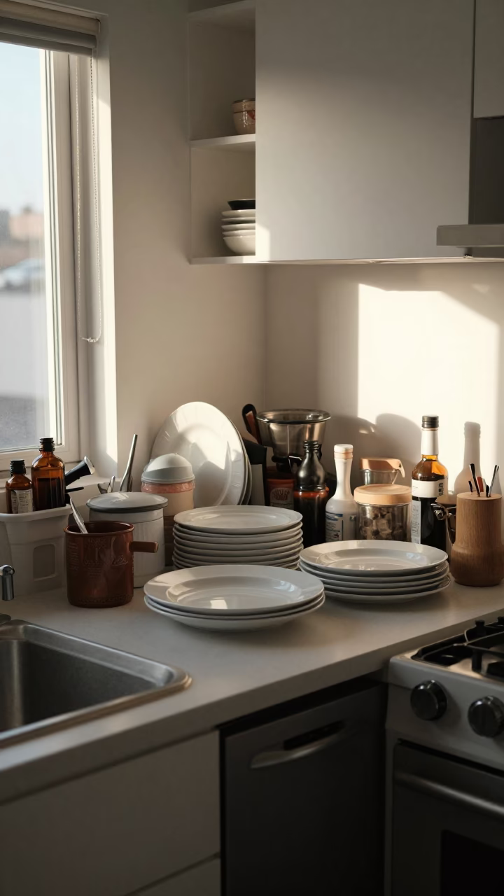 Kitchen Counter at The Early Morning Light in Los Angeles in in Los Angeles, California, United States