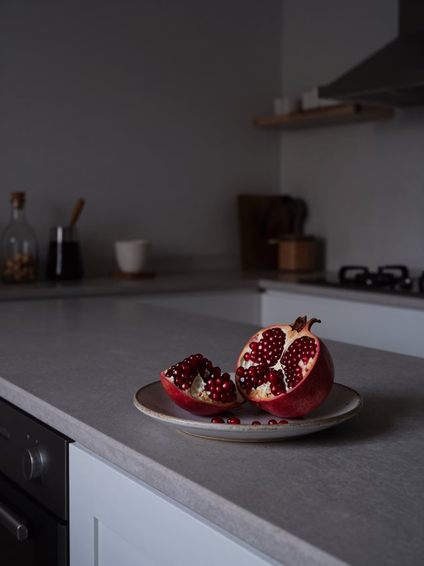 Kitchen Counter at The Still Hours Before Dawn Light in Valencia in in Valencia, Spain