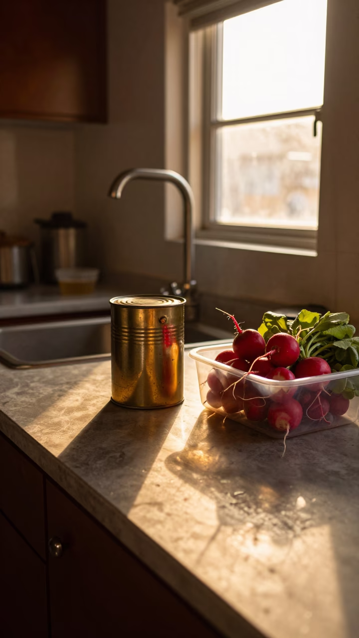 Kitchen Counter in Accra at Honeyed Evening Light in in Accra, Ghana