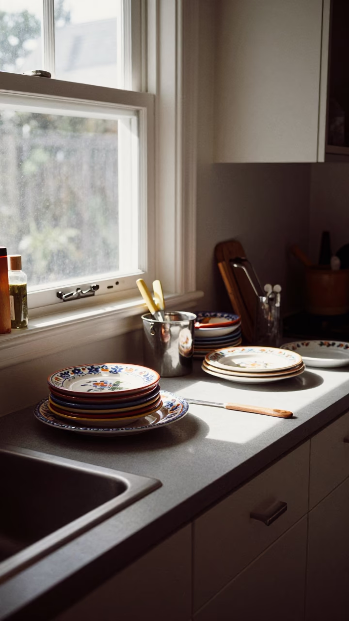 Kitchen Counter in Auckland at The Early Afternoon Light in in Auckland, New Zealand