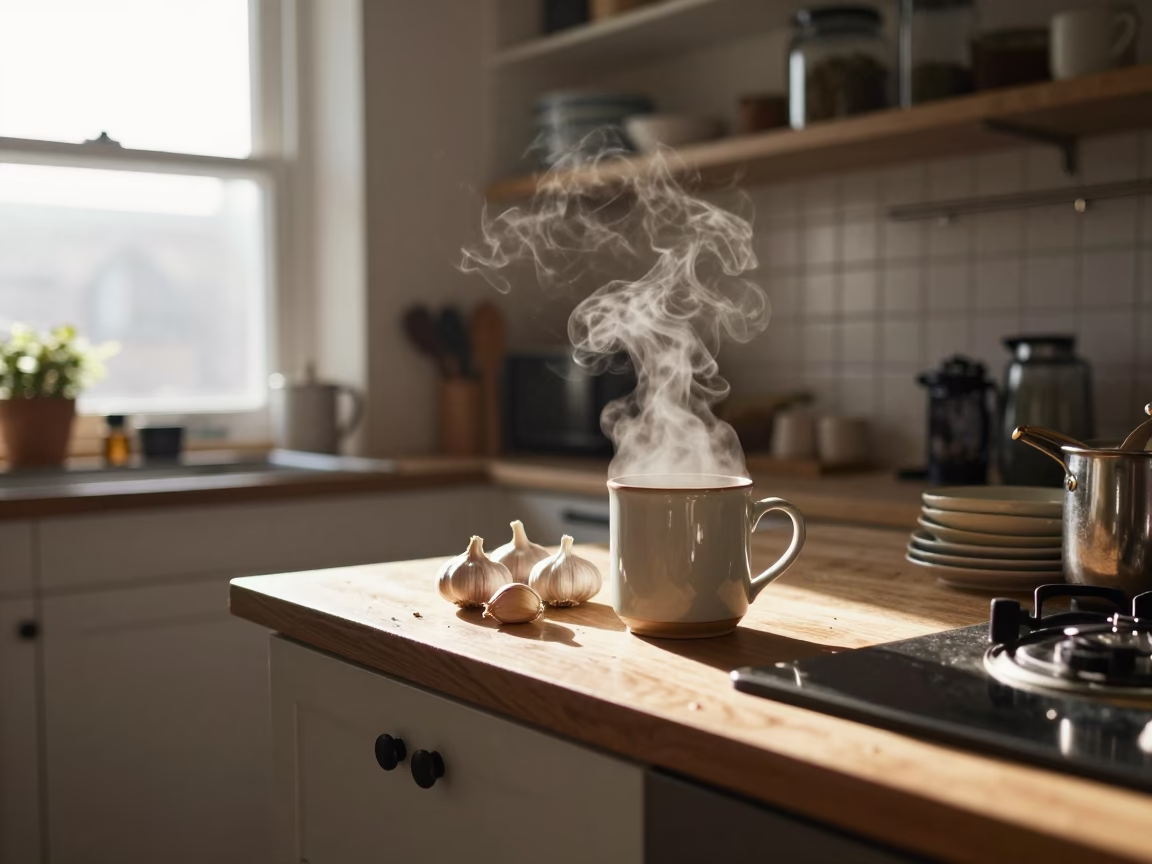 Kitchen Counter in Bristol at Clear Late-afternoon Light in in Bristol, United Kingdom