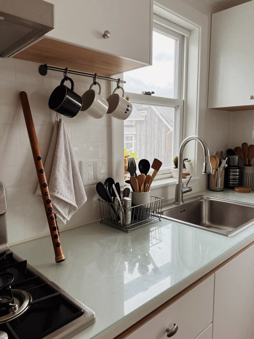Kitchen Counter in Christchurch at Midday Light in in Christchurch, New Zealand
