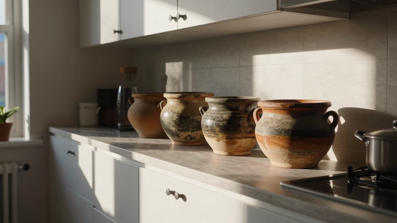 Kitchen Counter in Dublin at Clear Late-afternoon Light in in Dublin, Ireland