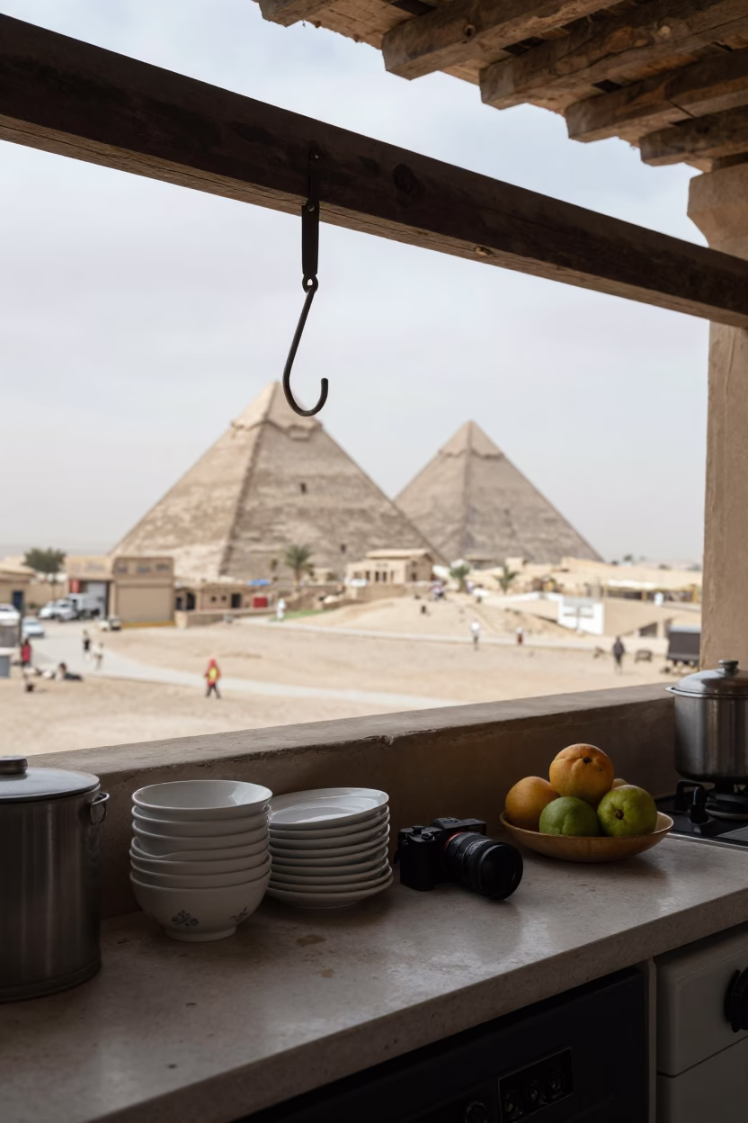 Kitchen Counter in Luxor at Midday Light in in Luxor, Egypt