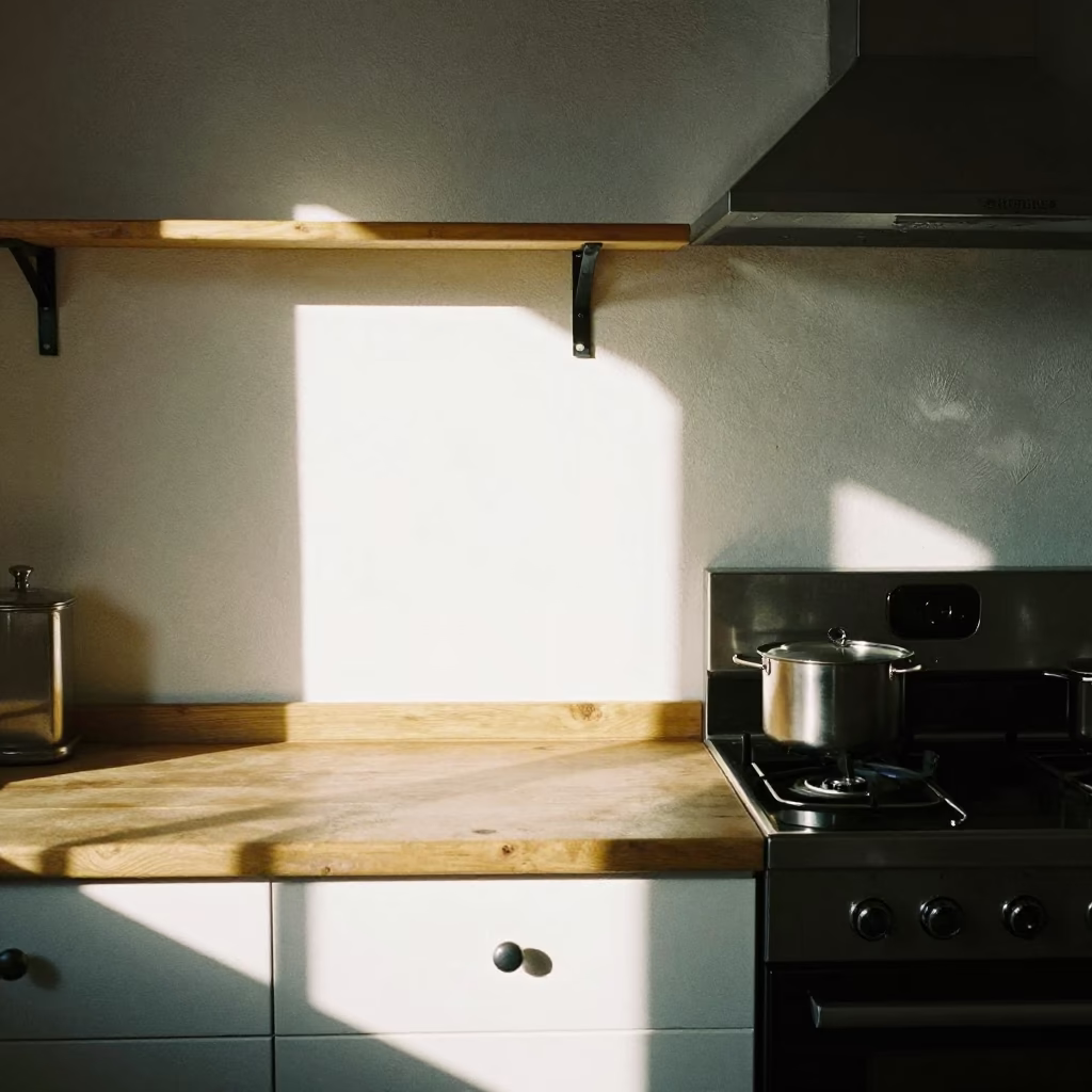 Kitchen Counter in Lyon at Midday Light in in Lyon, France