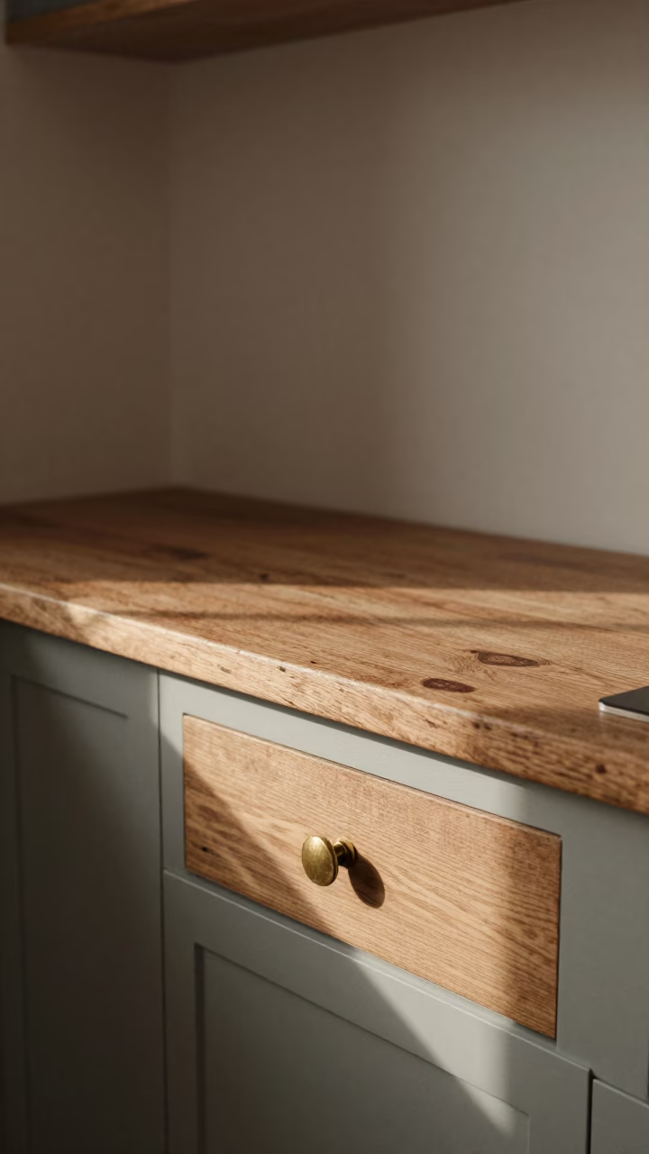 Kitchen Counter in Milan at As First Light Reaches The Scene in in Milan, Italy