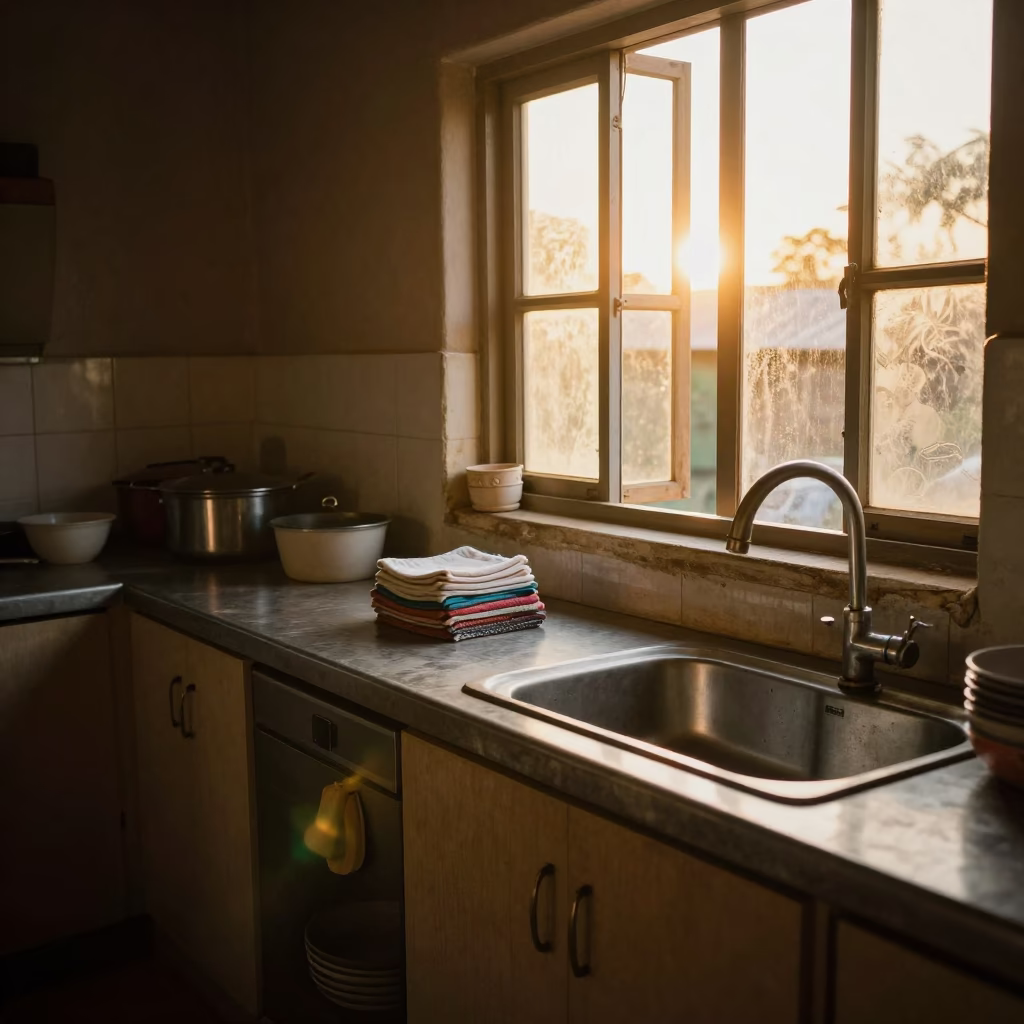 Kitchen Counter in Nairobi at Golden Hour in in Nairobi, Kenya