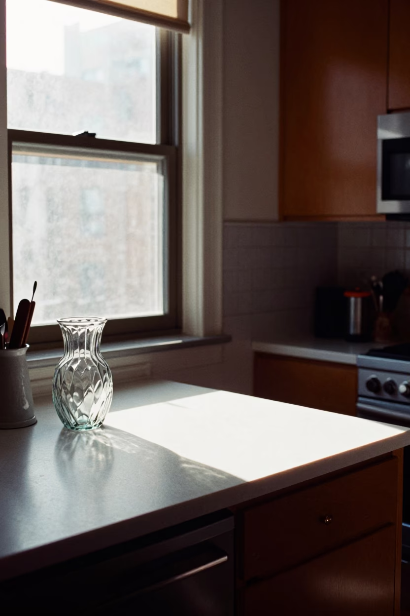 Kitchen Counter in New York at Clear Late-afternoon Light in in New York, New York, United States