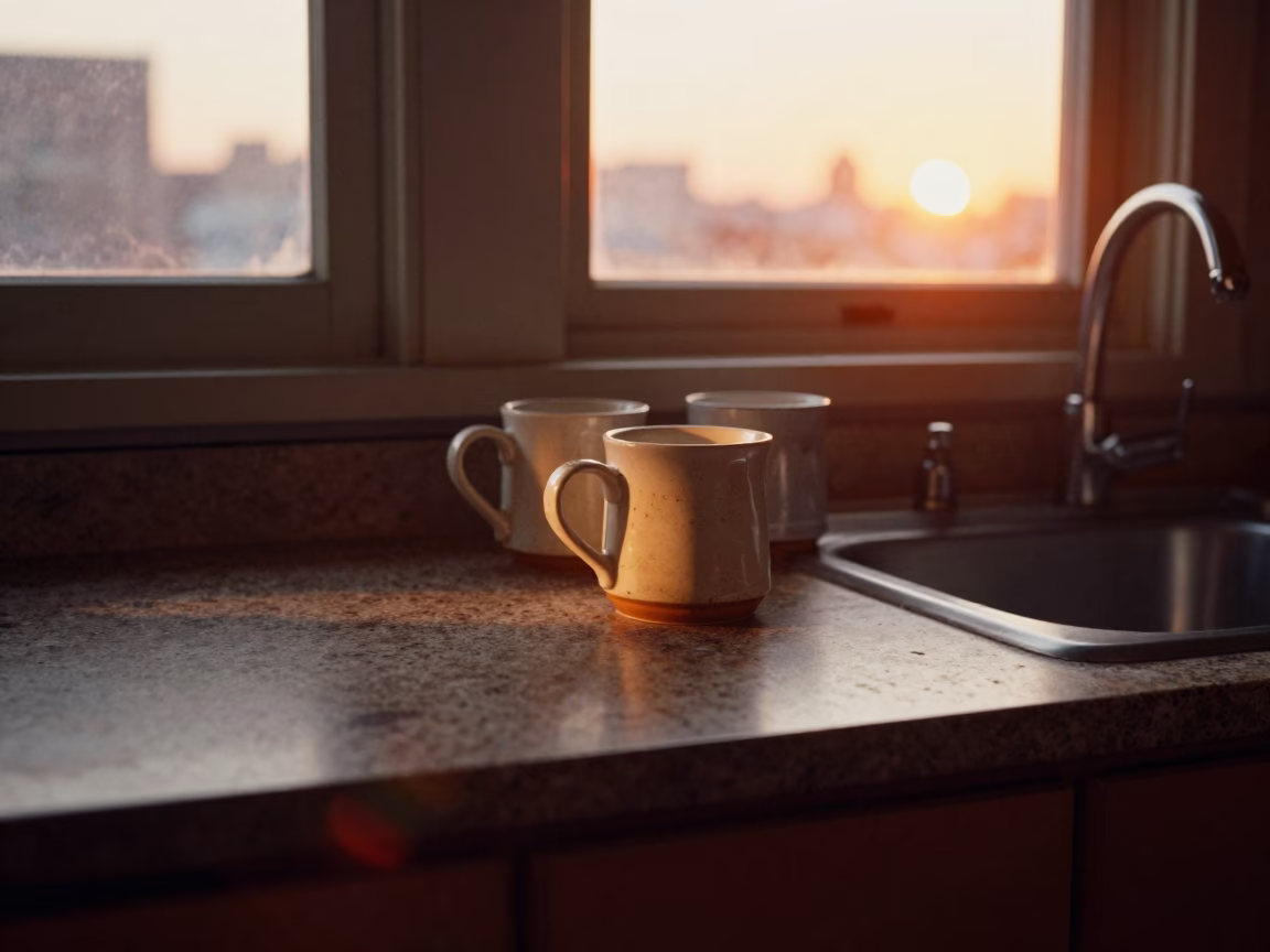 Kitchen Counter in New York at Golden Hour in in New York, New York, United States