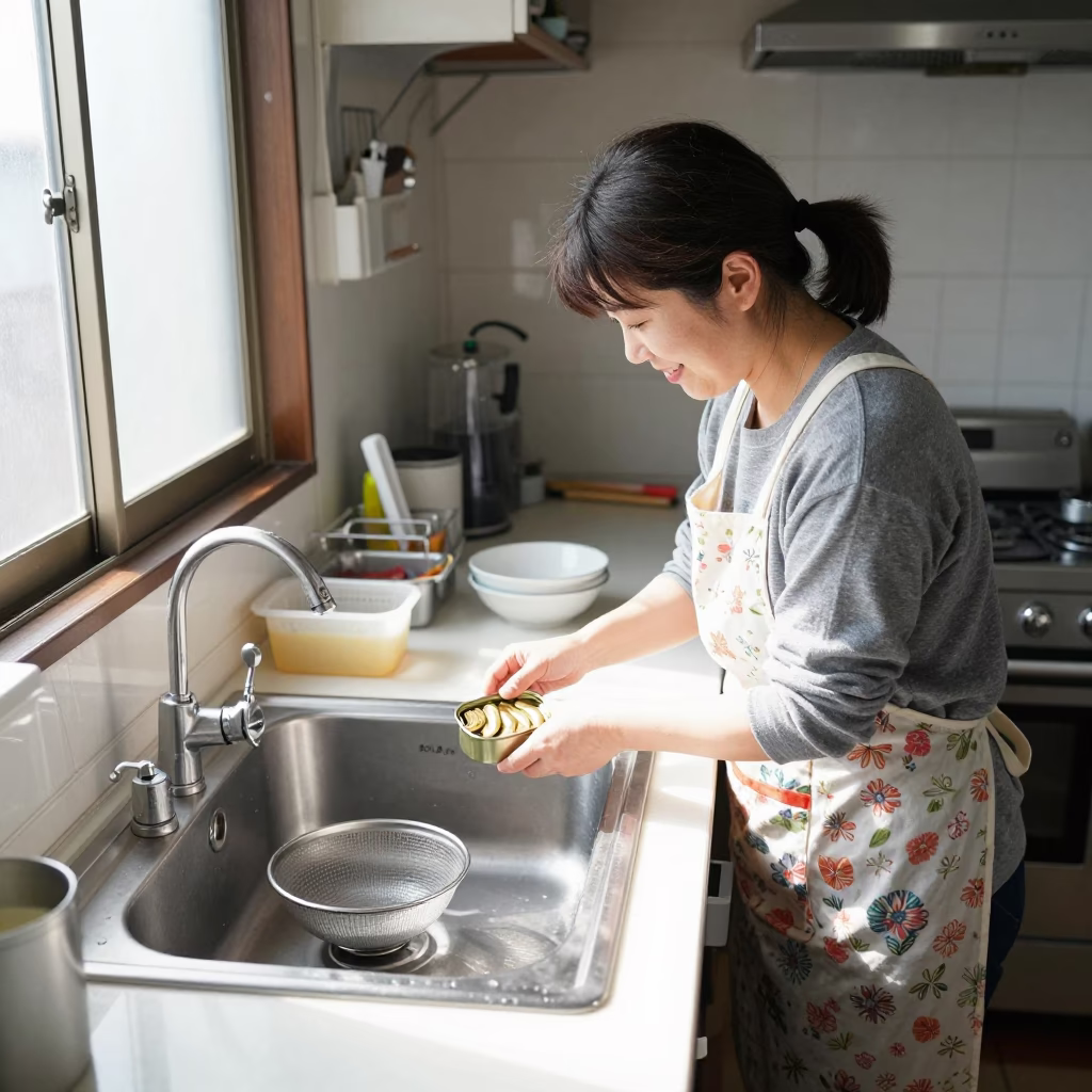Kitchen Counter in Osaka at Flat Noon Light in in Osaka, Japan