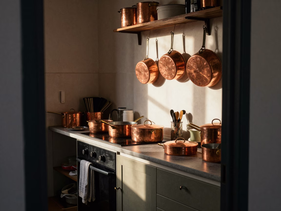 Kitchen Counter in Palermo at Late Afternoon Light in in Palermo, Italy