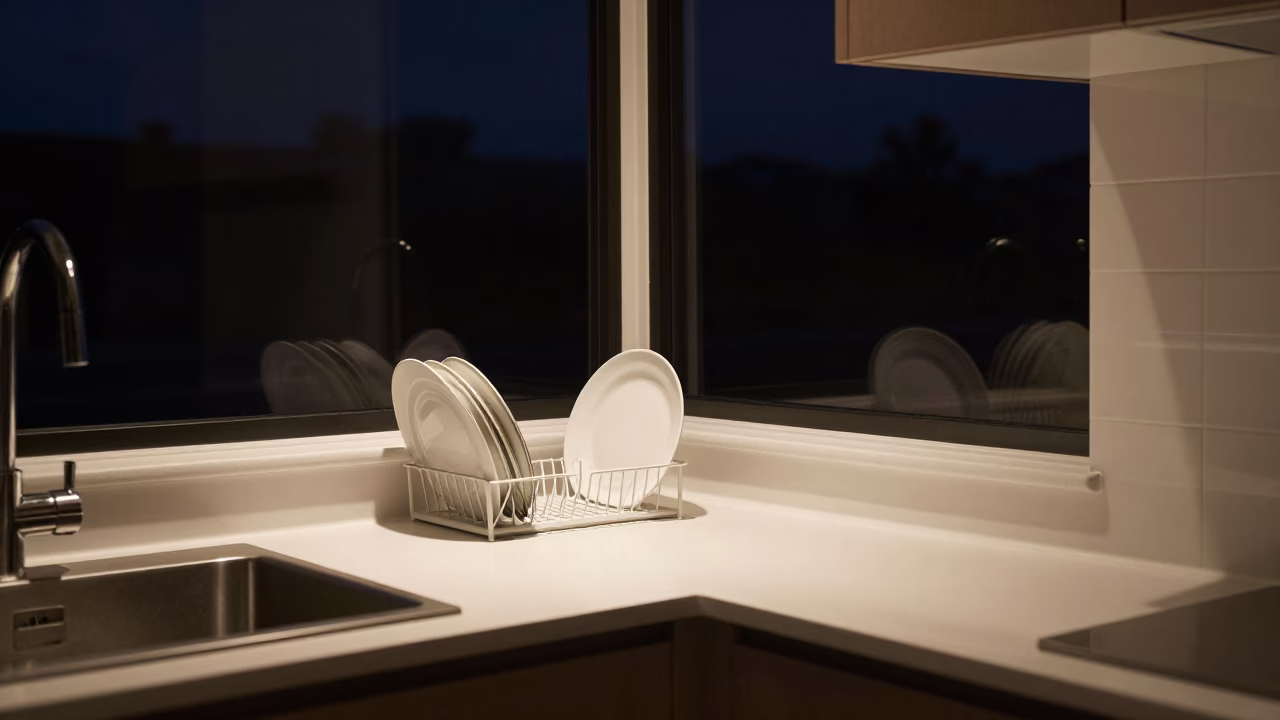 Kitchen Counter in Perth at Late At Night Light in in Perth, Western Australia, Australia