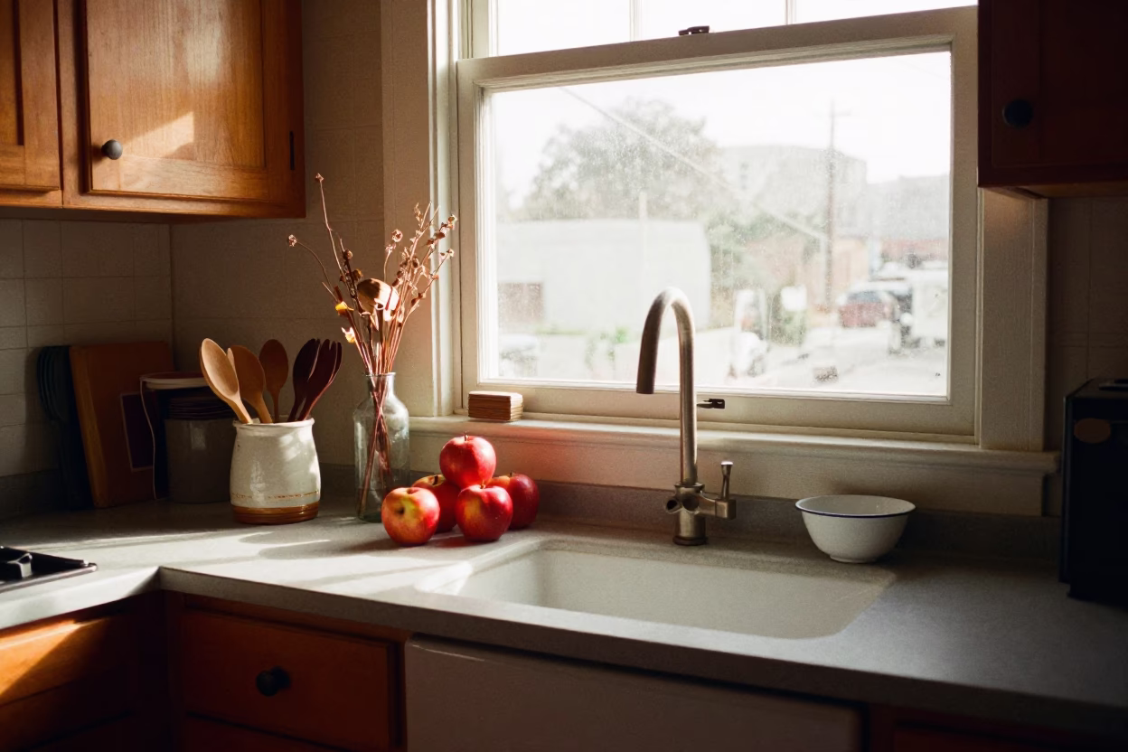 Kitchen Counter in San Francisco at Late Afternoon Light in in San Francisco, California, United States
