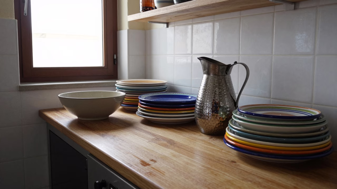 Kitchen Counter in Seville at Midday Light in in Seville, Spain