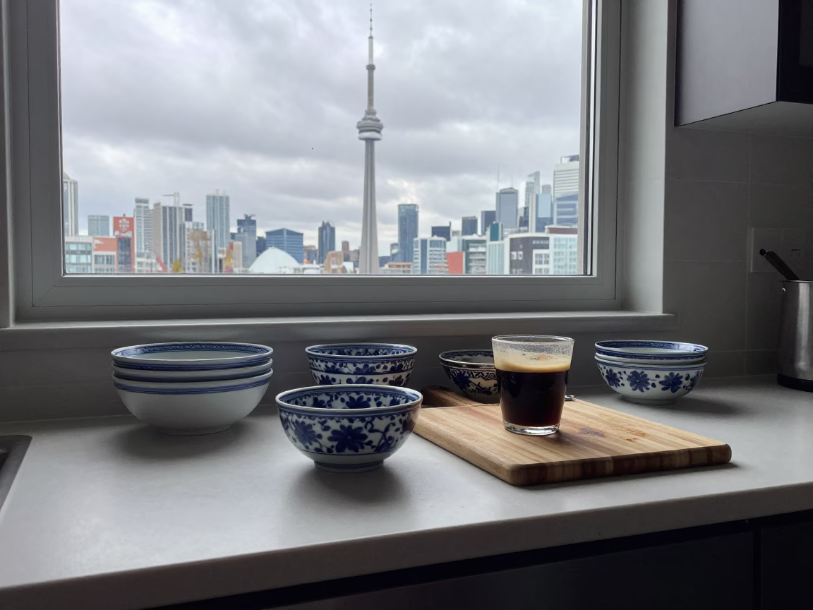 Kitchen Counter in Toronto at Midday Light in in Toronto, Ontario, Canada