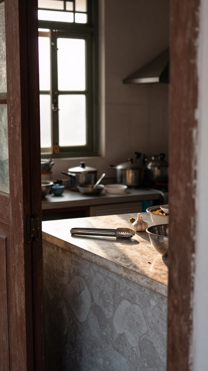 Kitchen Counter just after sunrise in Ho Chi Minh City in in Ho Chi Minh City, Vietnam