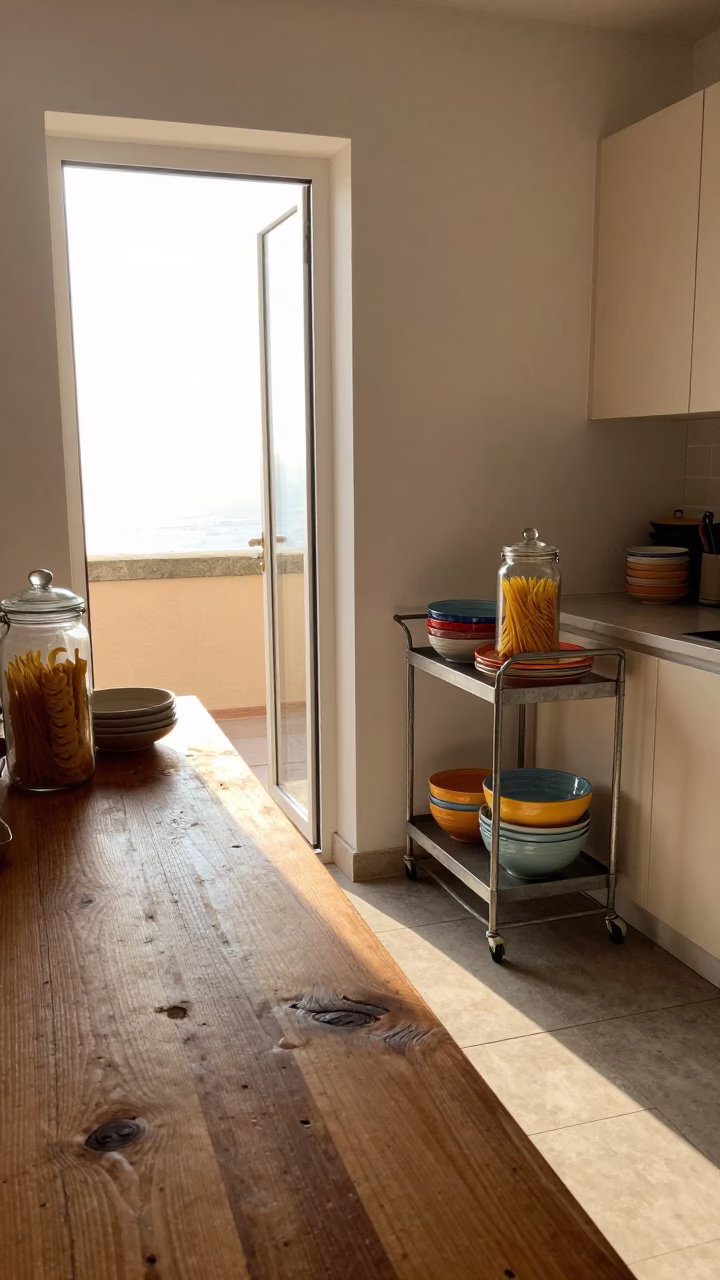 Kitchen Counter just after sunrise in Naples in in Naples, Italy