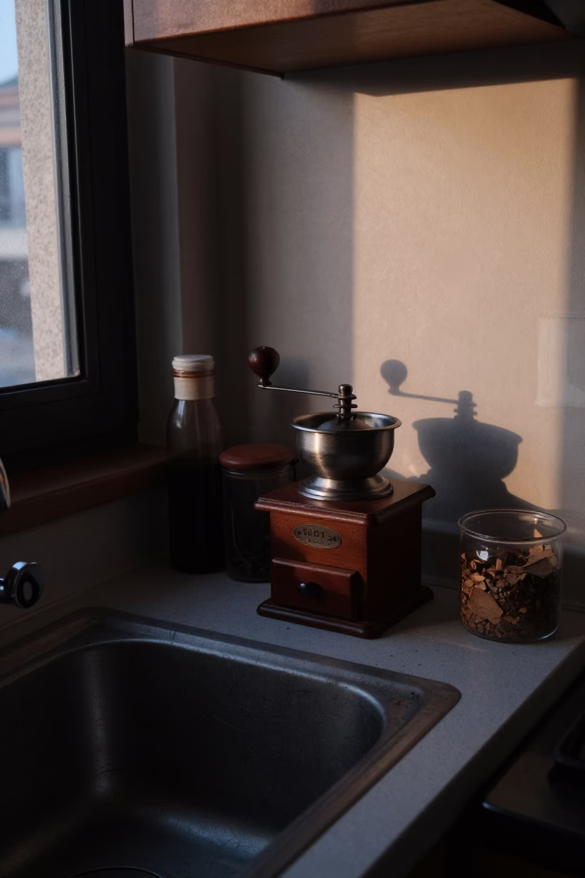 Kitchen Evening in Bilbao at The Early Evening Light in in Bilbao, Spain