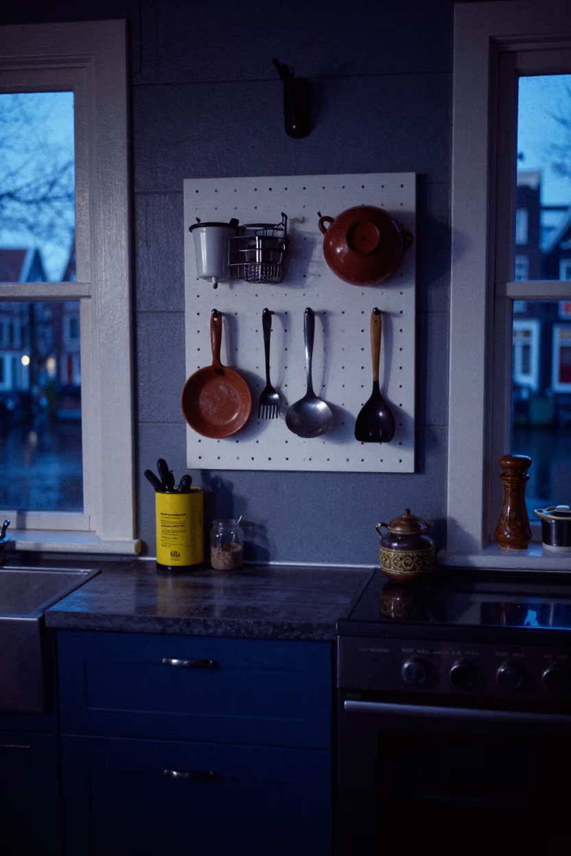 Kitchen Interior in Amsterdam at The Last Blue Light Of Evening in in Amsterdam, Netherlands