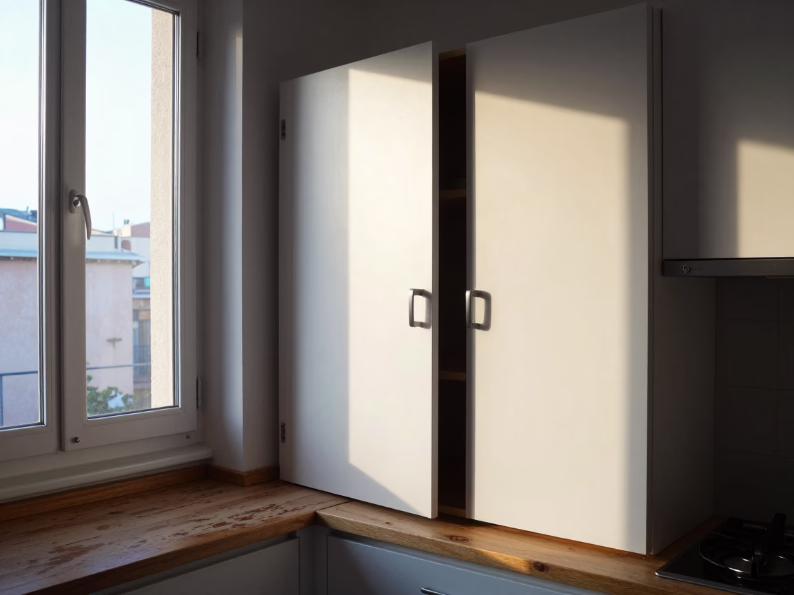 Kitchen Interior in Barcelona at The Early Morning Light in in Barcelona, Spain