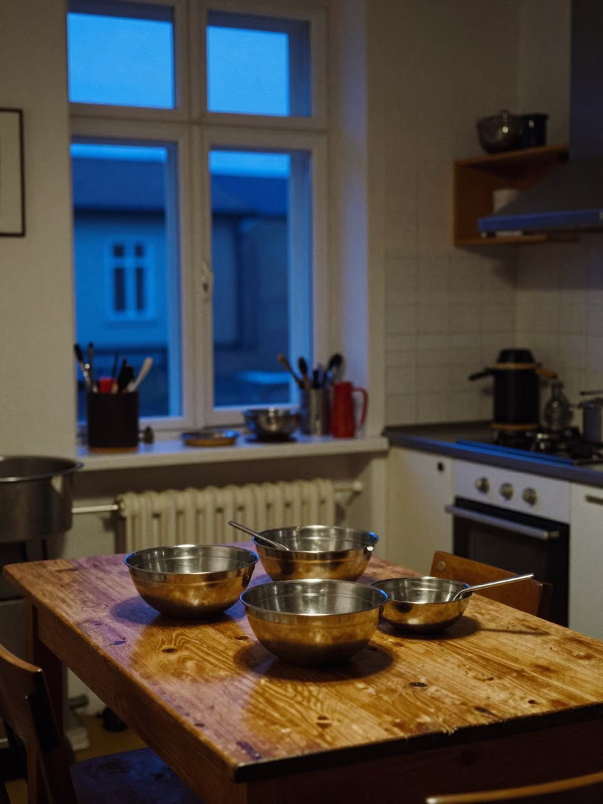Kitchen Interior in Berlin at The Last Blue Light Of Evening in in Berlin, Germany