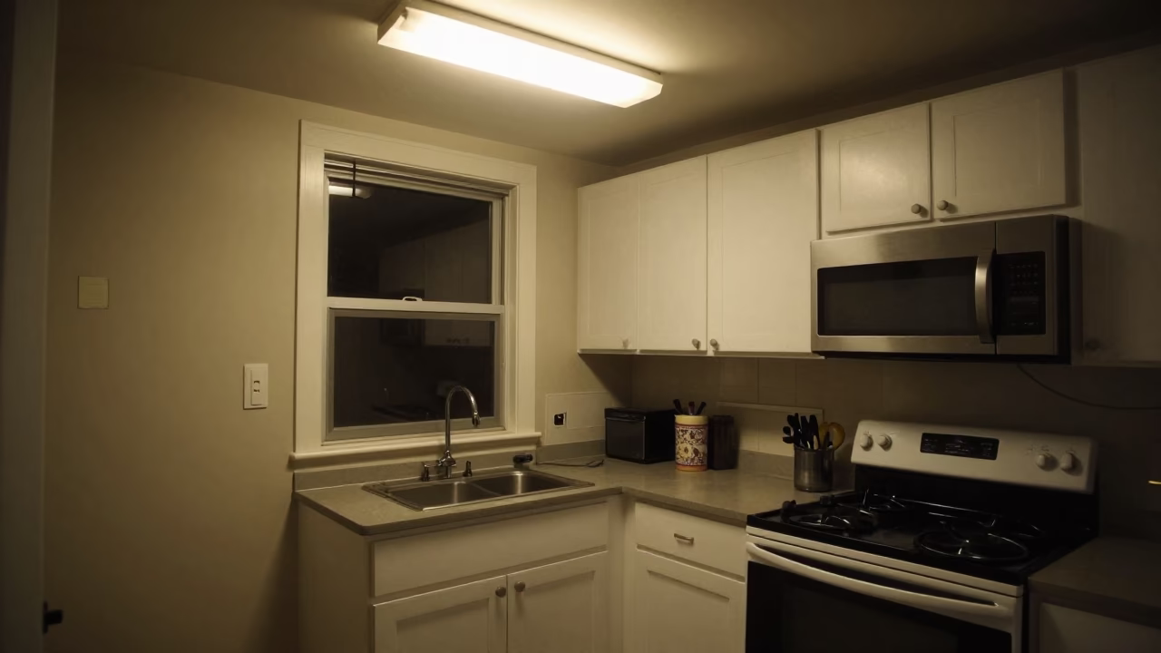 Kitchen Interior in Chicago at Deep In The Night Light in in Chicago, Illinois, United States