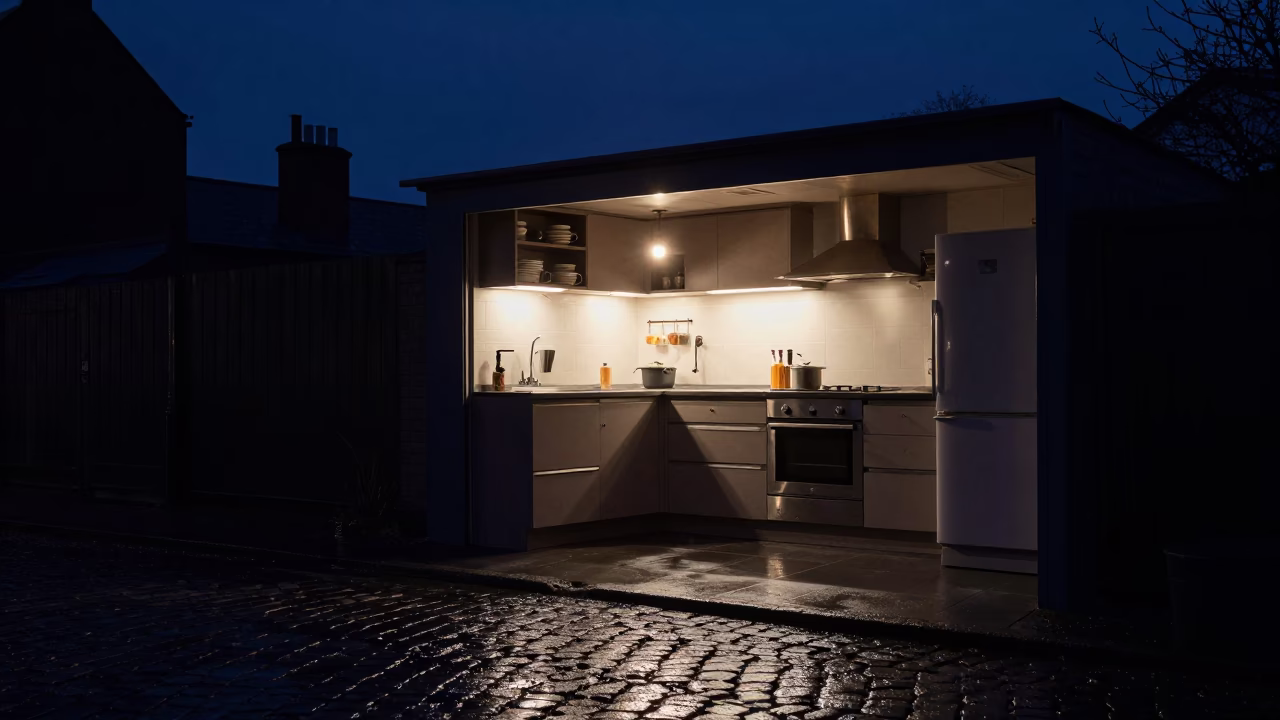 Kitchen Interior in Dublin at The Deepest Night Sky Light in in Dublin, Ireland