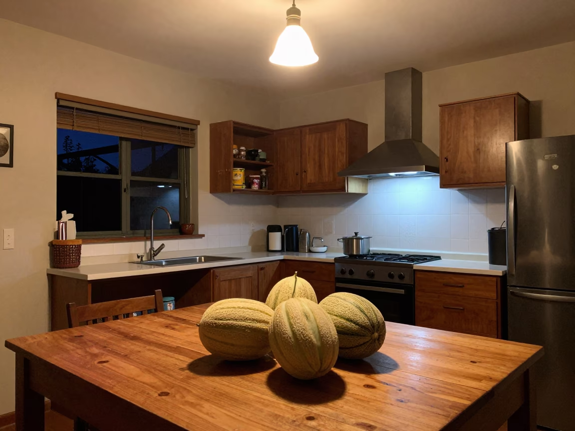 Kitchen Interior in Johannesburg at Midnight Light in in Johannesburg, South Africa
