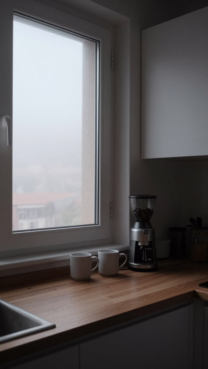 Kitchen Interior in Madrid at Dawn Light in in Madrid, Spain