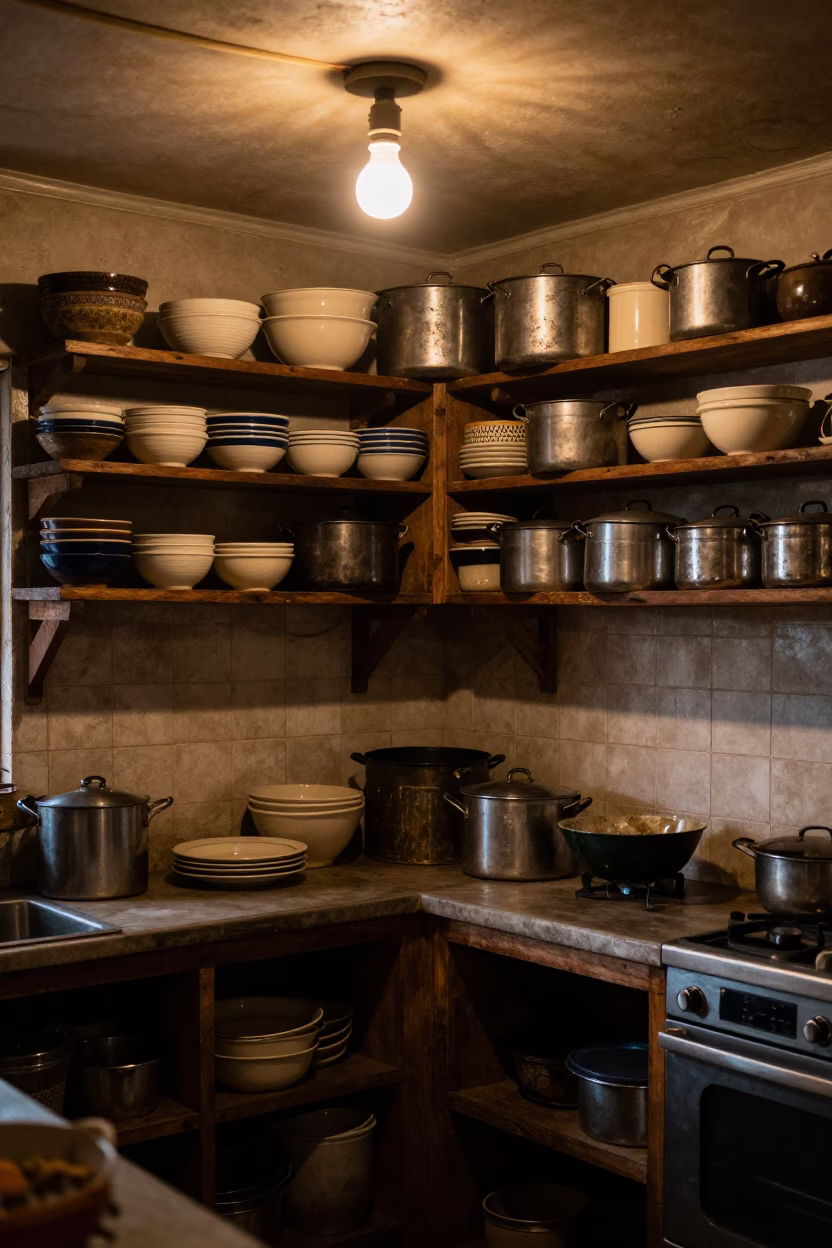 Kitchen Interior in Nairobi at The Early Evening Light in in Nairobi, Kenya