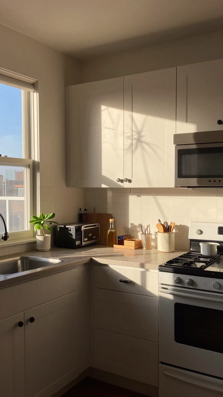 Kitchen Interior in San Francisco at Clear Late-afternoon Light in in San Francisco, California, United States